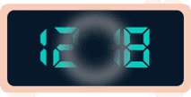 Image of alarm clock, with parts of the numbers missing, representing the view with blind spots