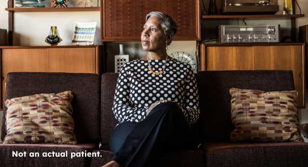 Older woman gazing away from camera